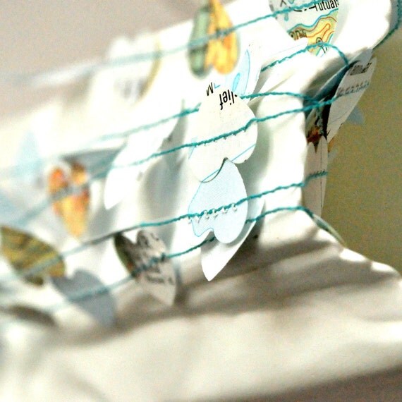 Tiny Hearts Paper Garland Blue