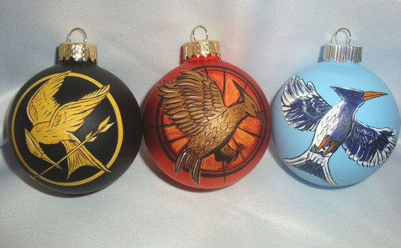 hunger games ornament, mocking jay pin, inspired by the hunger games