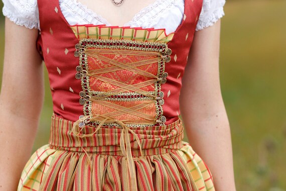 Forever Yours - a fun flirty take on the Bavarian Dirndl Dress - Sexy Oktoberfest Dirndl Costume - Bustier Corset Beer Maid Outfit