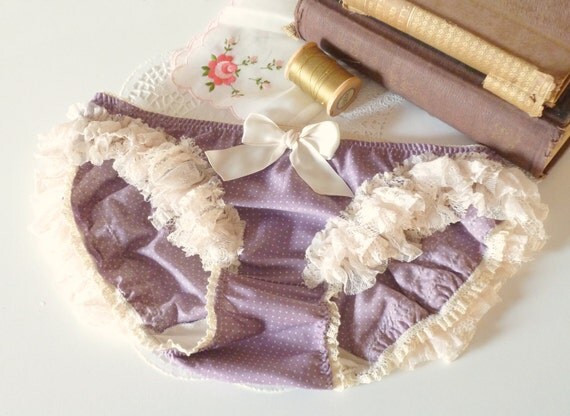 Ohhh Lulu Lavender Sugar Polka Dots & Lace Ruffle Bloomers