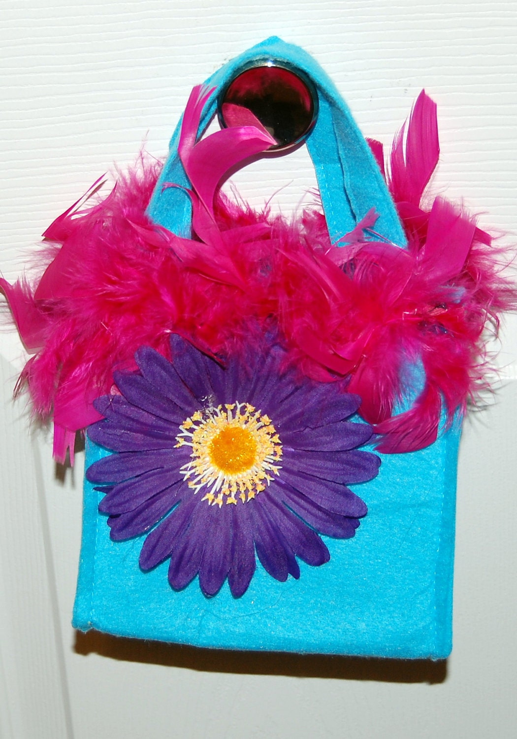 Fun and Flirty Handbag - turquoise/purple