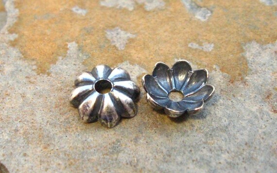 4 Trinity Brass 6mm Antique Silver Bead Caps LOW SHIPPING