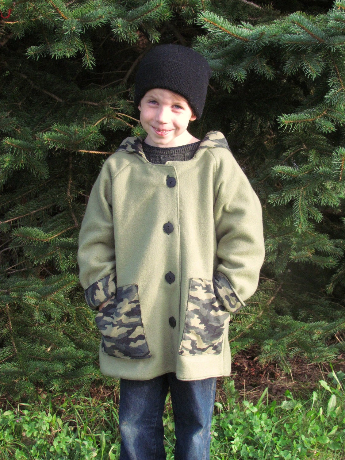 Whimsy Couture Sewing Pattern Tutorial PDF ebook Hooded Jacket Boys Girls (reversible) sizes 2t through size 10