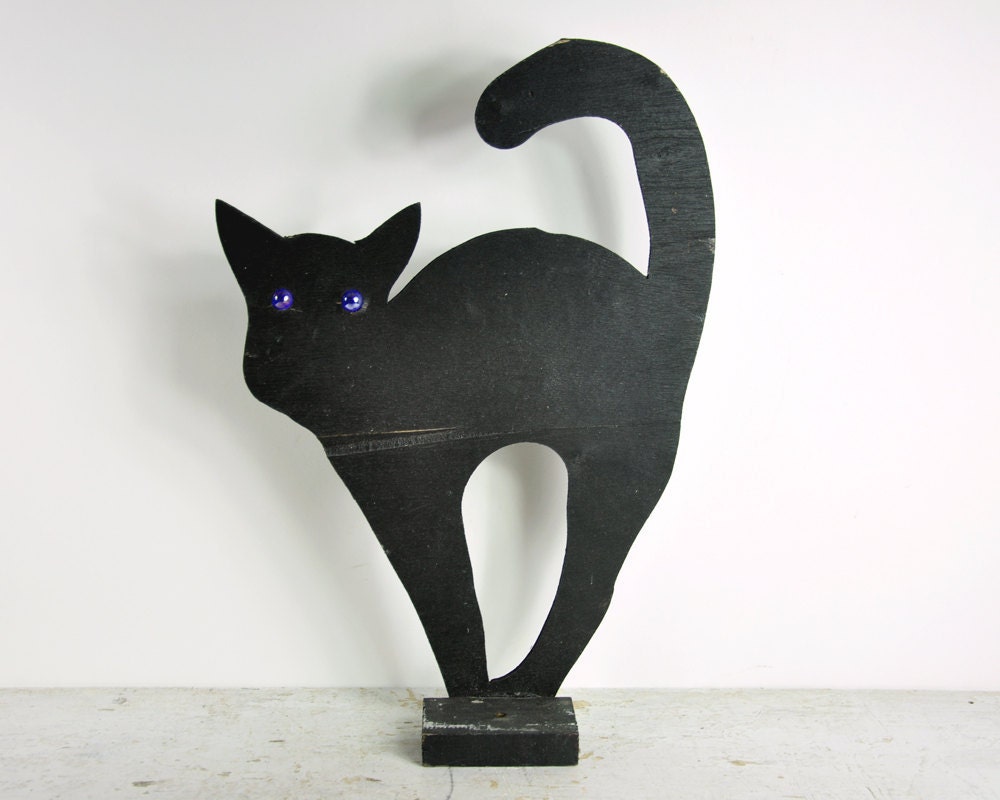 Vintage Black Cat - Halloween Decor