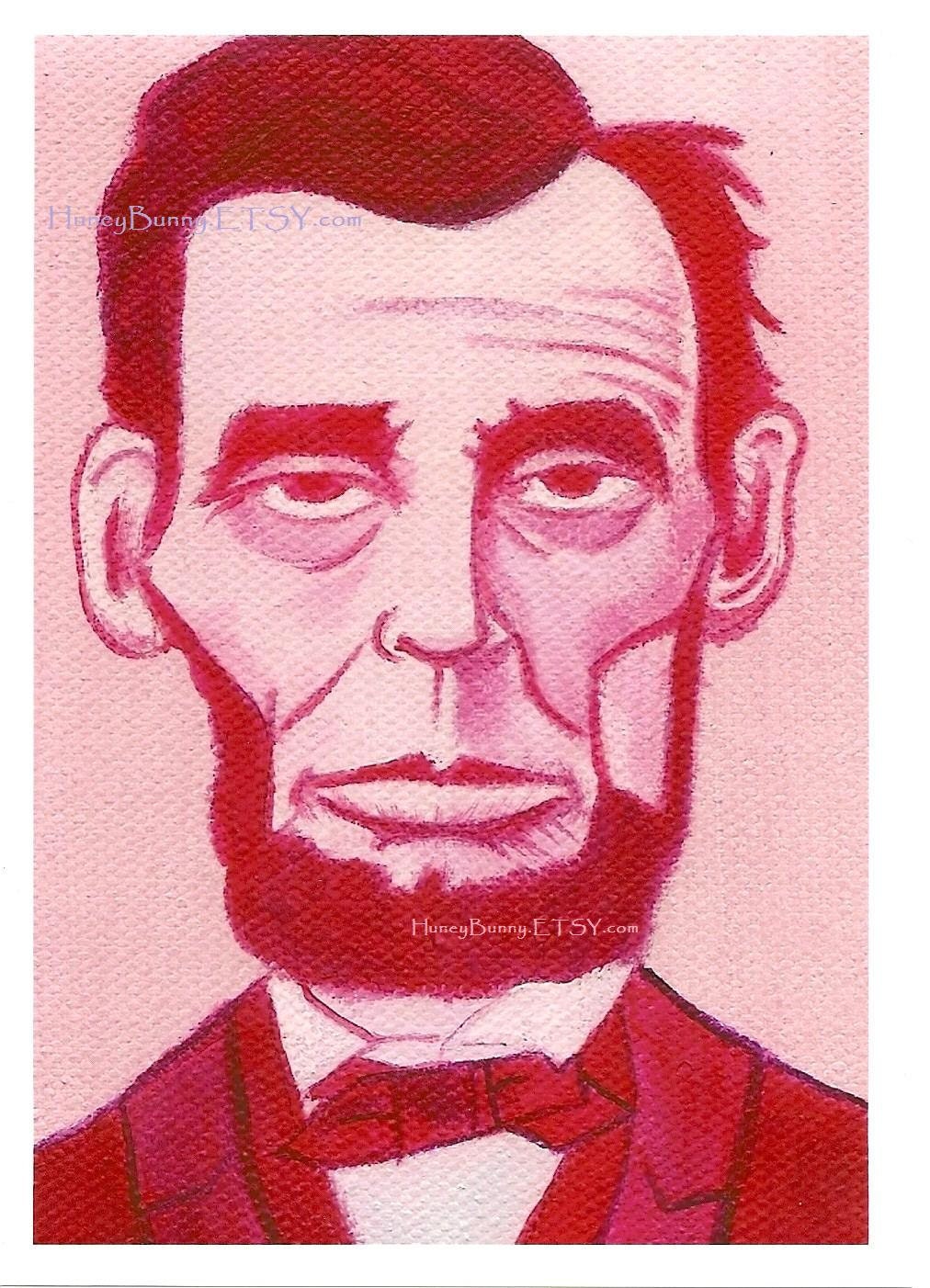 PINK LINCOLN ART Print. 5x7 Print of an Original Oil on Canvas Painting. Whimsical Artwork of Allie Kelley