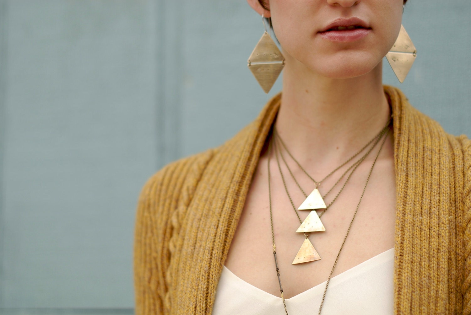 Cascading triangle necklace