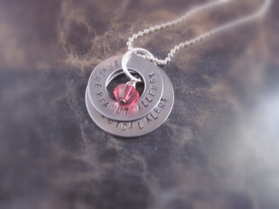 Medical Alert Stainless Steel Hand Stamped Necklace