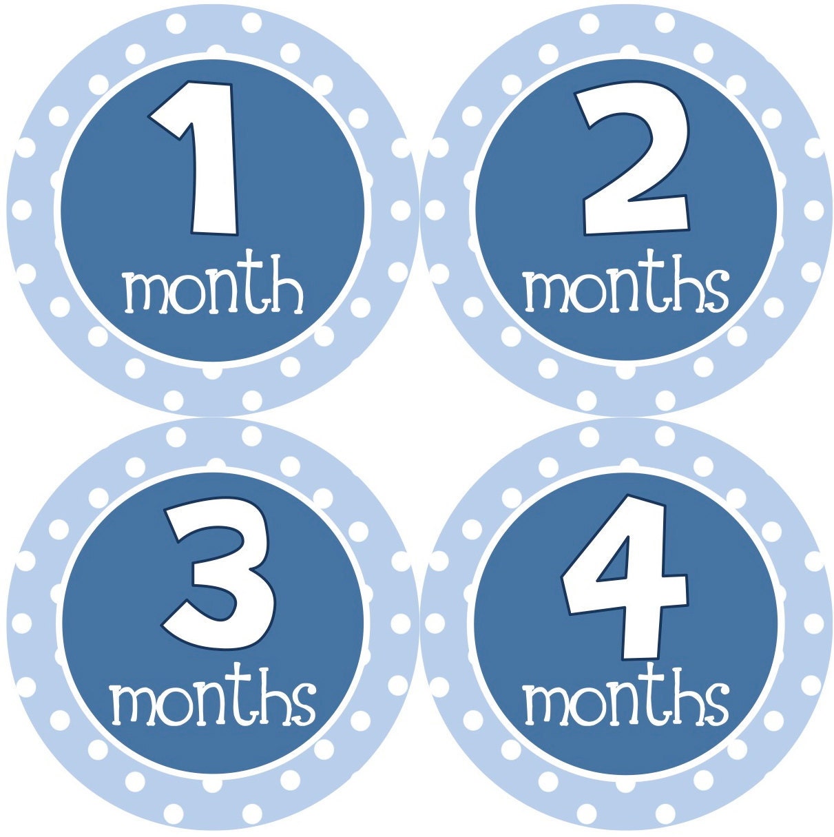 Baby Month Stickers Boy Monthly Onesie Stickers Navy Blue Light Blue Polkadot First Year Month Stickers Baby Shower Gift and Photo Prop Jake