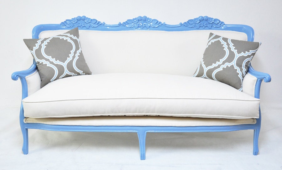 Classic baby blue couch