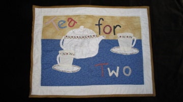 Tea For Two- Appliqued Wall Hanging Quilt