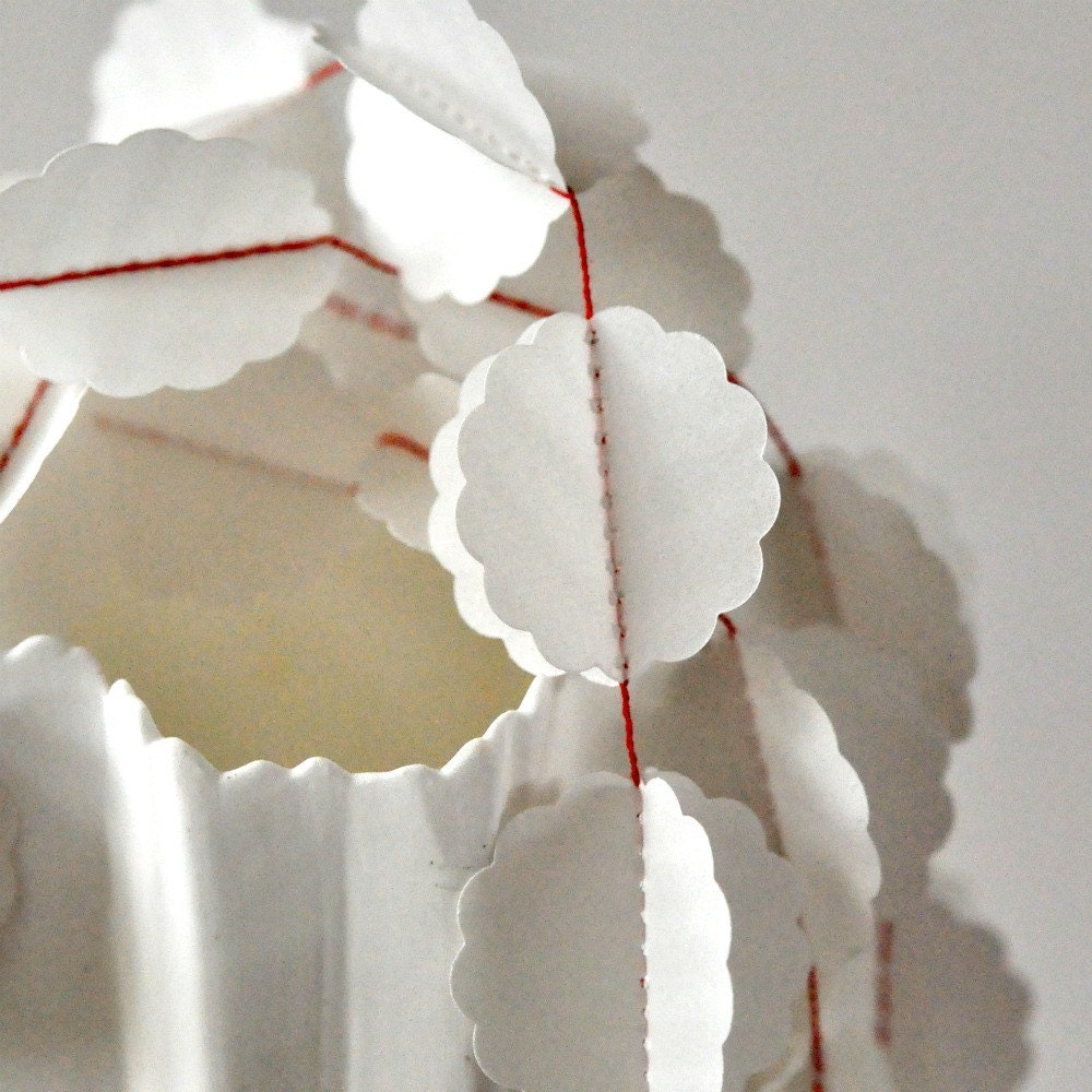 3D Bauble Translucent  White Paper Garland