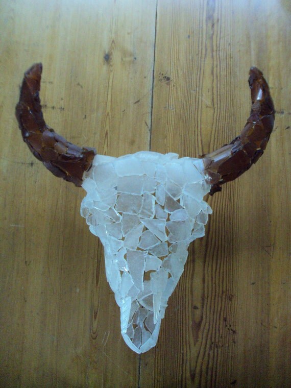 Steer Skull-beach glass