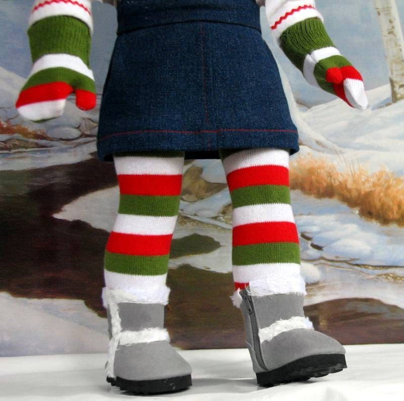Merry Christmas Stockings and M2M Mittens American Girl doll clothes