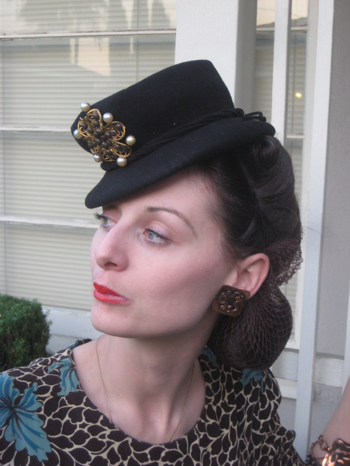 Don't Toy with me 1930s 1940s Black Tilt Toy Hat Must See