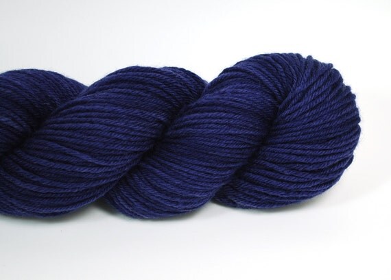 Hand Dyed Yarn Organic Merino Worsted Weight Naturally Dyed in Eggplant purple