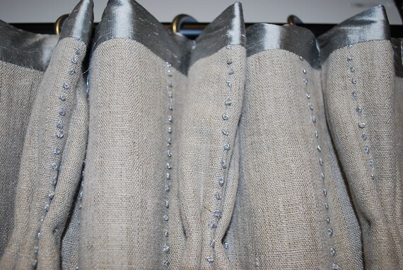 Metallic Hand French Knots - Custom Drapery