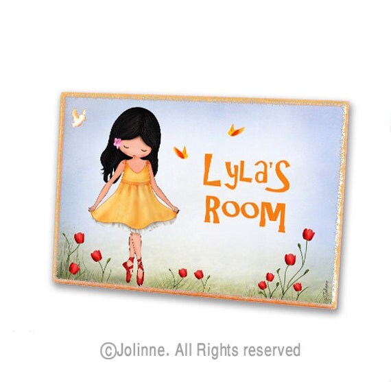 African american girl personalized door sign , children wall art , kids wall decor, kids door signs