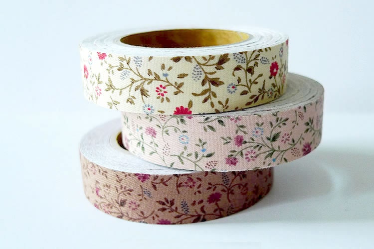 Floral Small Flowers Fabric Tape - Floral Trim - CHOOSE ONE COLOR