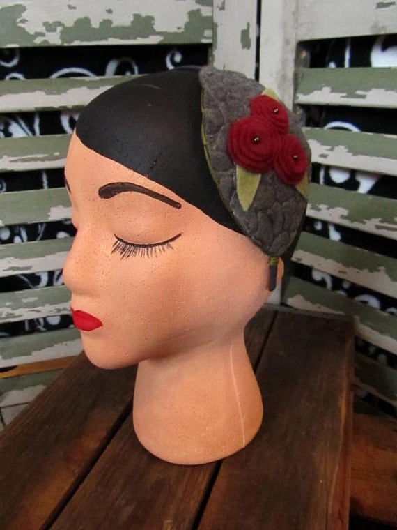 Poppy flower felt headband
