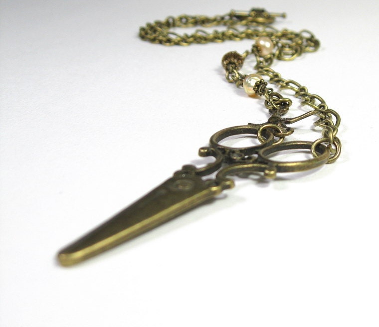 Scissors Necklace, Vintage Style Necklace, Vintage Style Jewelry, Scrappers, Knitters, Crafters