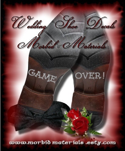 GAME OVER Wedding Shoe Decals Stickers for Him From MorbidMaterials