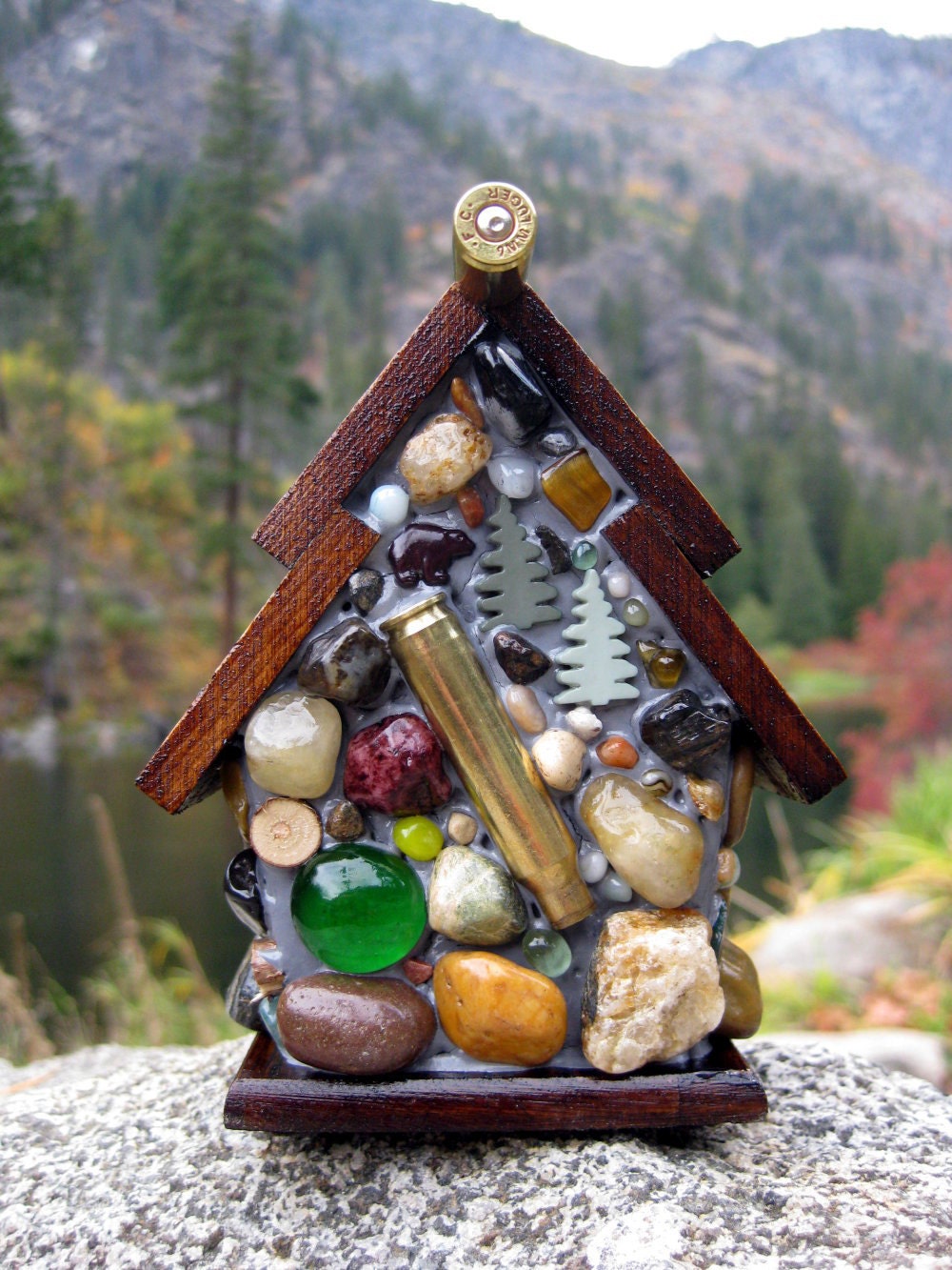 Mosaic Bullet Shell Birdhouse