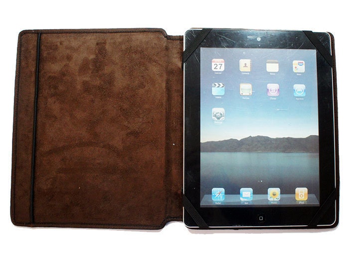 Stylish Leather Case for iPad 2 - Bicycle