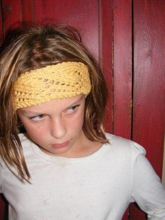 Earthy Yellow Lace Knit Headband, one size fits all