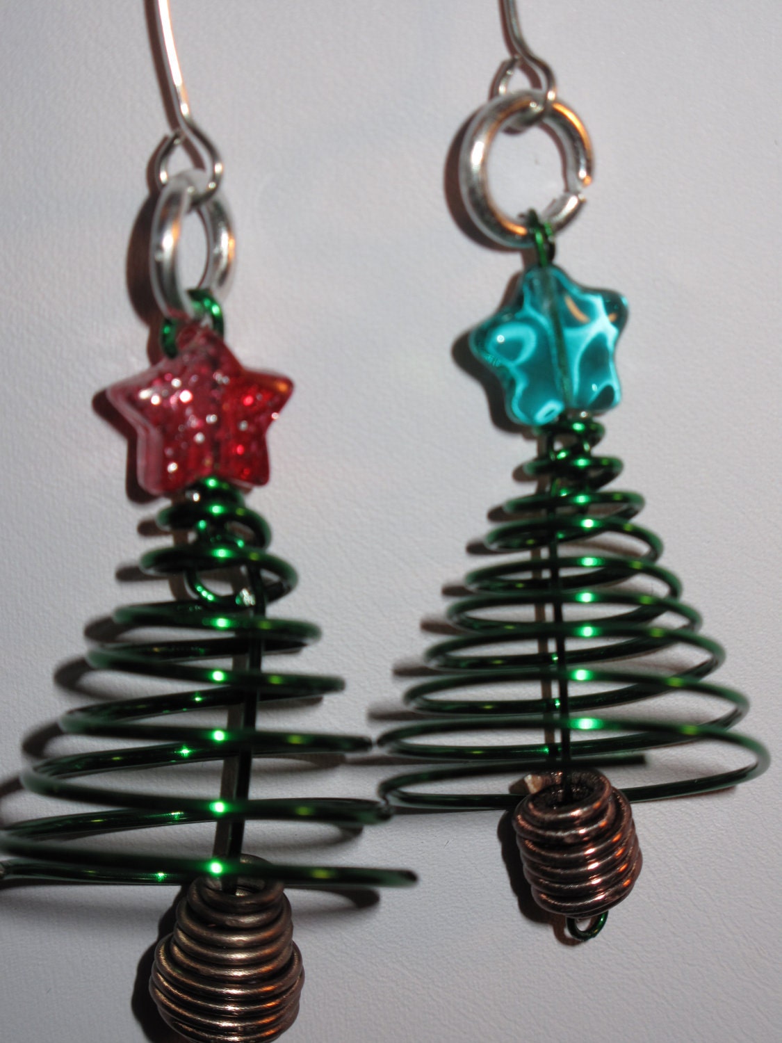 2 Wire Wrapped Christmas Tree Ornaments