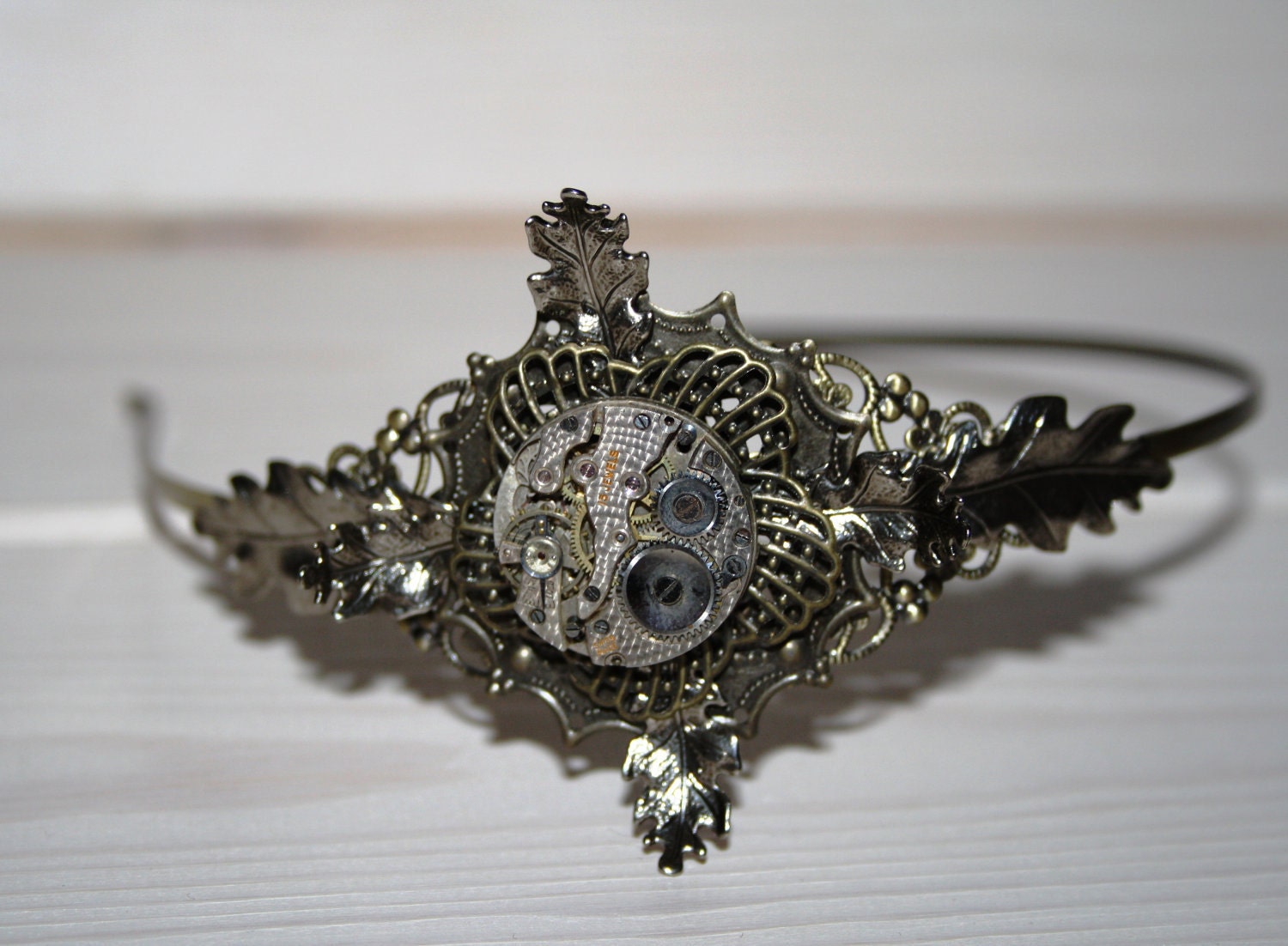 Beautiful Steampunk Autumn Oak Leaf Headband / Tiara