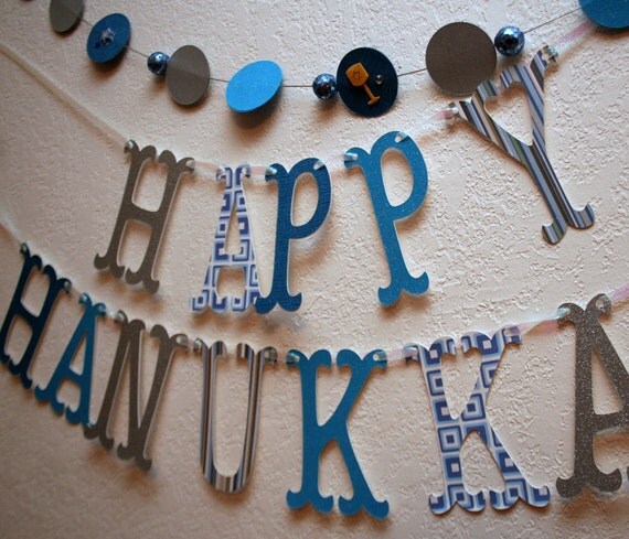 Happy Hanukkah Garland Banner