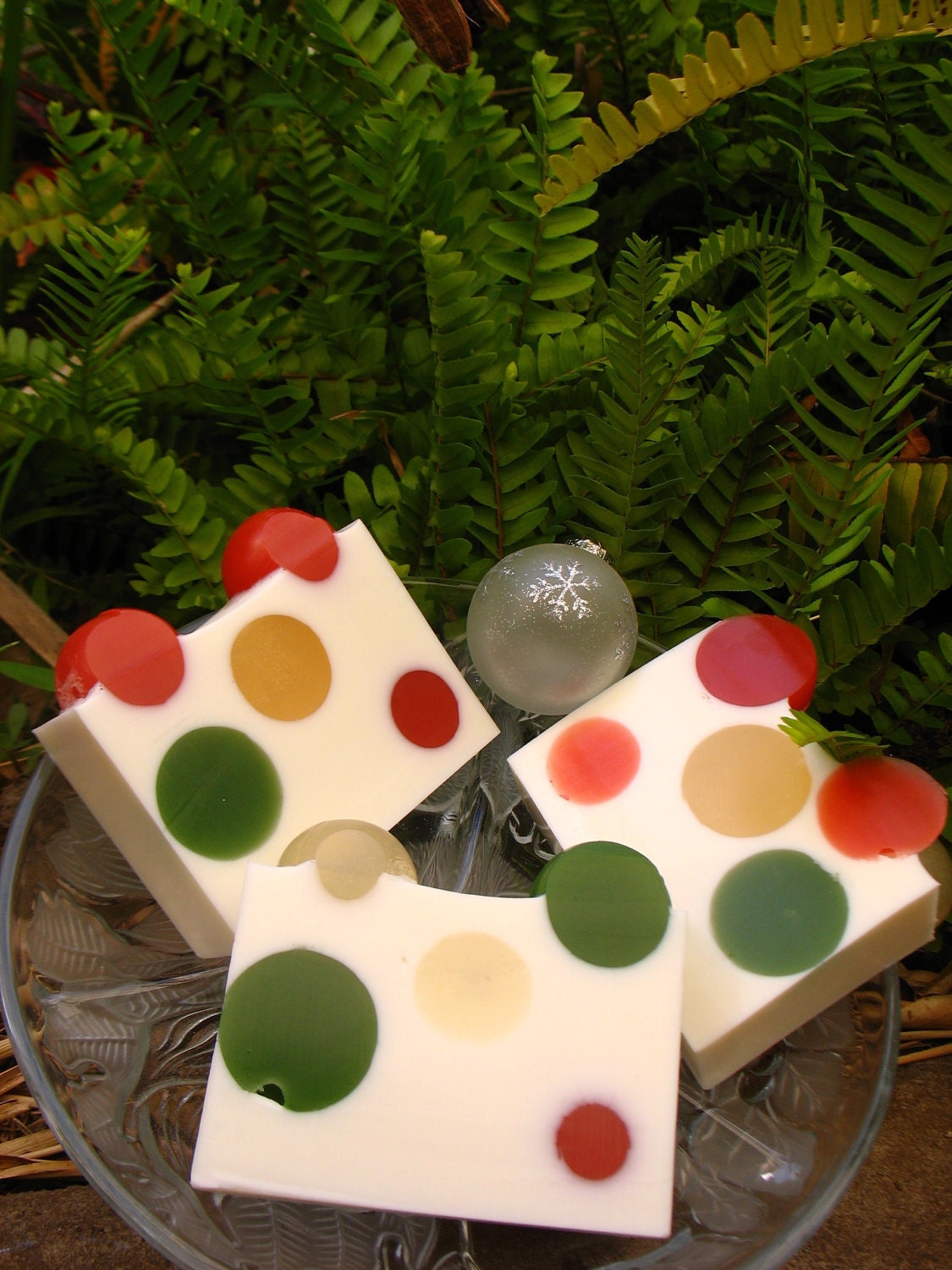 Handmade Glycerin Soap - MADE IN HAWAII - Holiday Dots