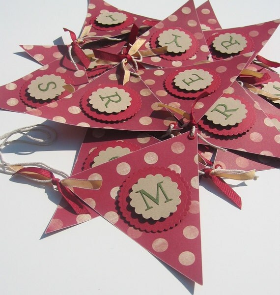 Merry Christmas Banner - Spotty Dotty Red - LAST ONE