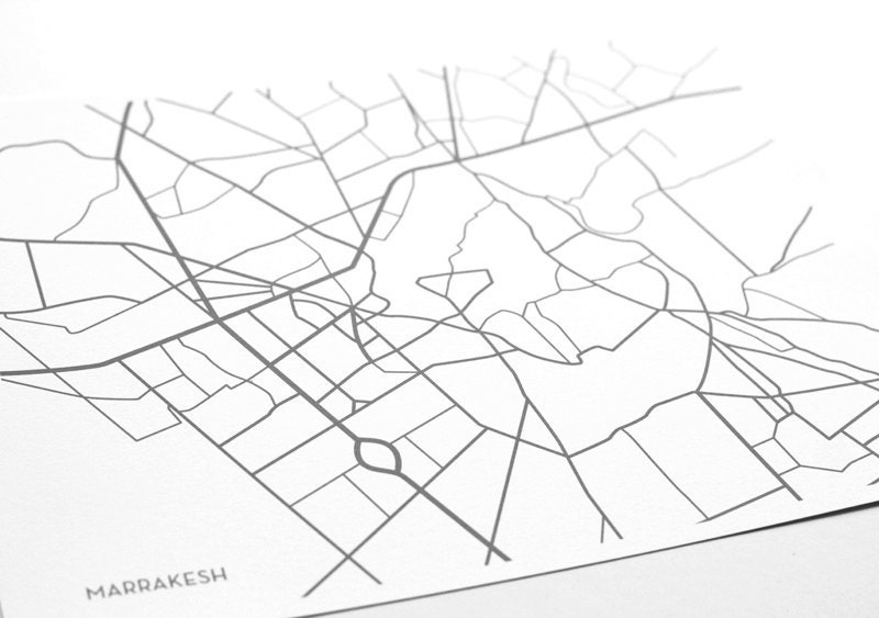 Marrakesh City Map Art Print / Choose your City & Color / 8x10