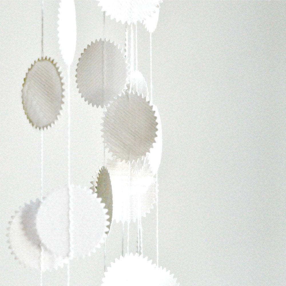 Metallic White Screenprint Paper Garland