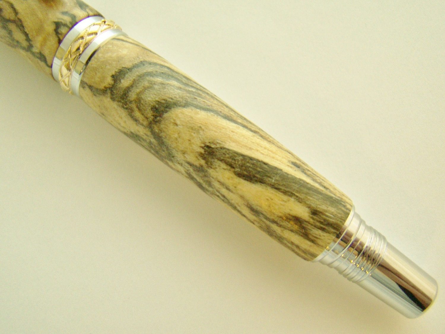 Handcrafted Spalted Hackberry Triton Rollerball Wooden Ink Pen Free Shipping