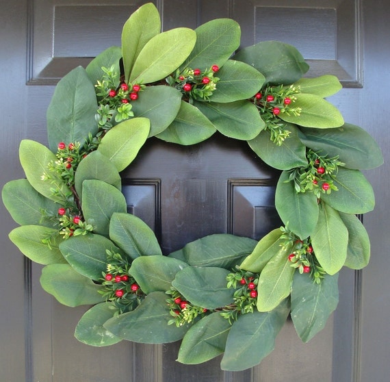 Etsy Magnolia Christmas Wreath