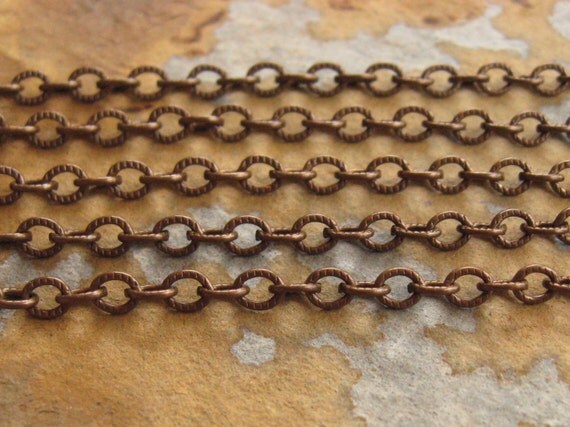 3 ft. Trinity Vintage Patina Small Etched Cable 4mm Chain - Trinity Brass Co. LOW SHIPPING