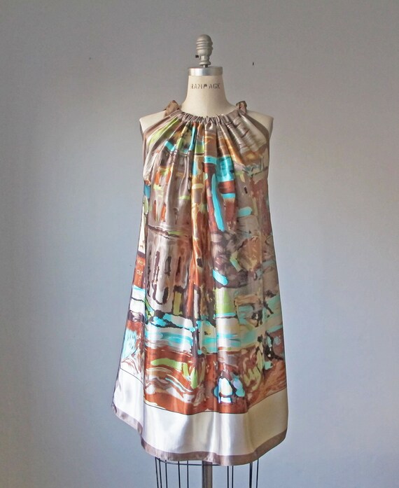 Dress / WEAR ART / Van Gogh / Caramel / Romantic / Dreamy / Soft / Silk / Flowy / Delicate / Tunic / Art Dress