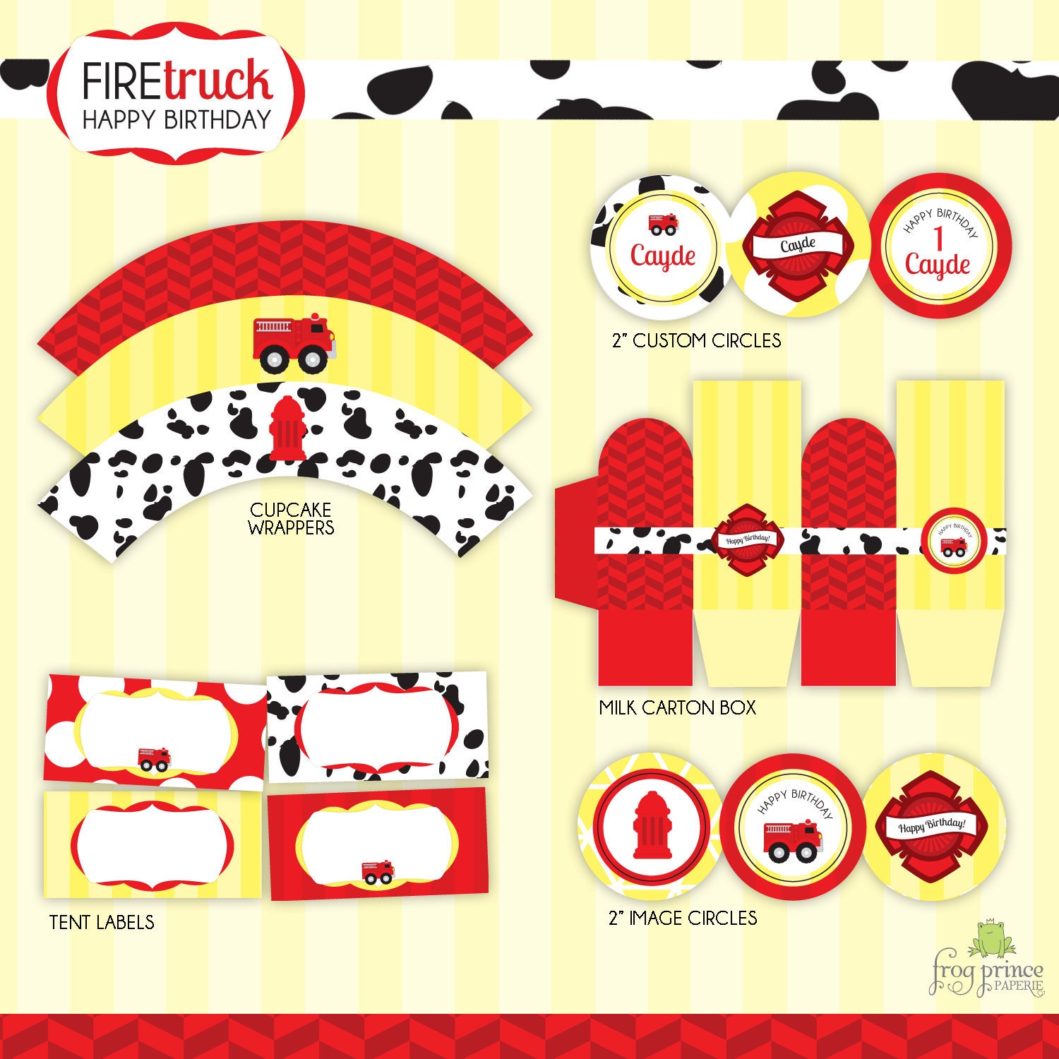 Fire Truck Birthday or Baby Shower Printable Party - DIY