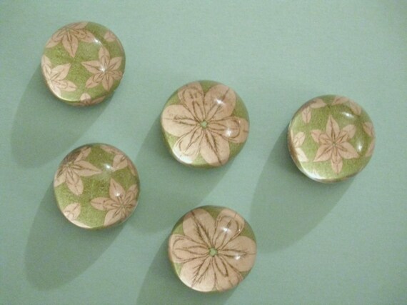 Vintage Flower Magnets, Marble Magnets, Acrylic Bubble Magnets - Teacher Appreciation gift