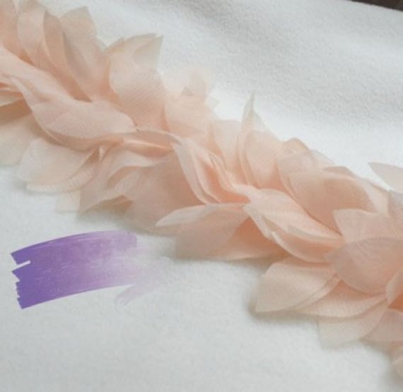 Light Pink Lace trim 6cm 236 inches width Leaves Chiffon Lace Trim Bridal