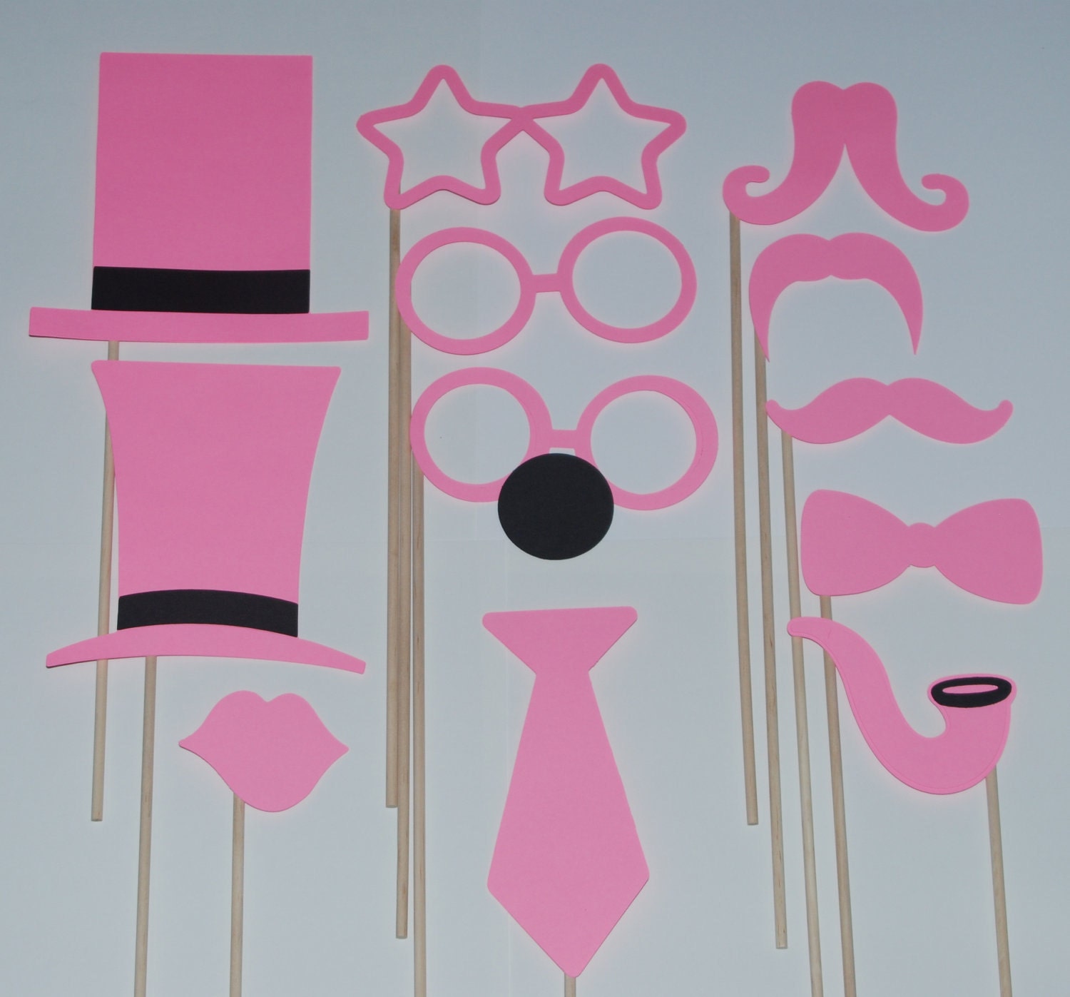 Photo Booth Props - Breast Cancer Awareness - Mustaches, Lips, Glasses