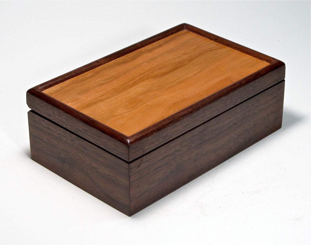 Black Walnut and Figured Black Cherry Keepsake Box