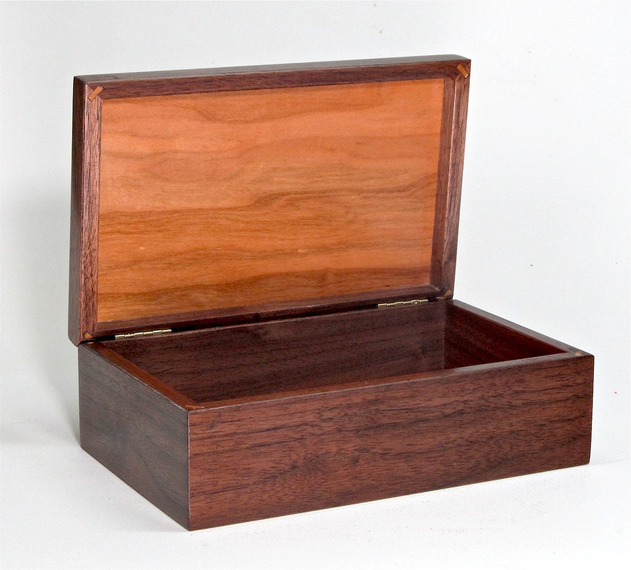 Black Walnut and Figured Black Cherry Keepsake Box