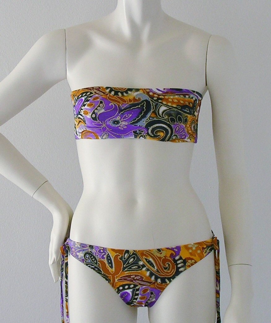 Gilded Grape Bandeau Bikini Made To Order