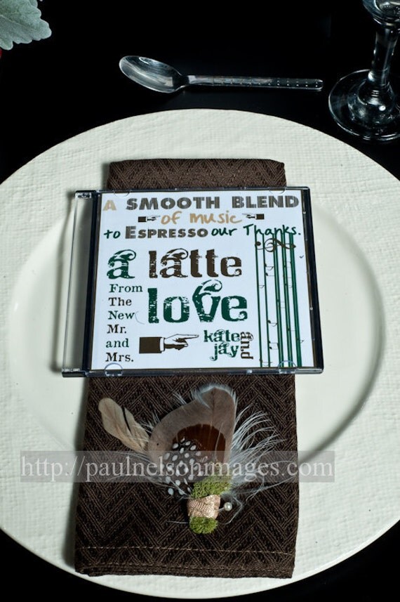 CD COVER Cafe Theme Wedding Favor From KoTwoDesigns
