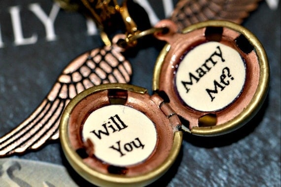 Harry potter golden snitch inspired marry me necklace with swarovski crystal steampunk