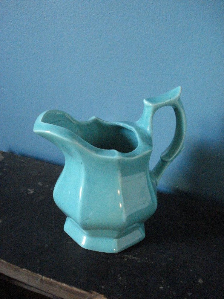 Pretty as a Pitcher - Small Vintage Teal Vase
