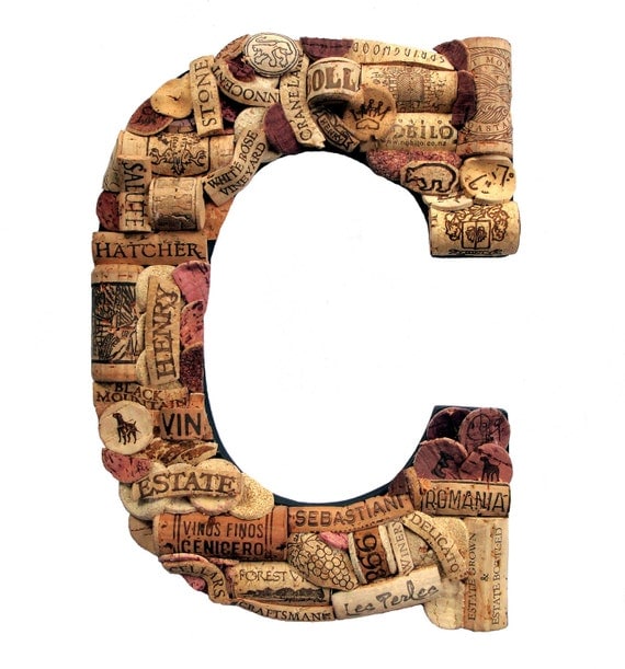 Customized Handmade Vintage Wine Cork Letter - Large Size - We Have EVERY Letter